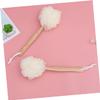 3pcs Exfoliating Sponge Body Scrubber Puff Sponge Back Scrubber Exfoliating Loofah Back Scrubber Mesh Bath Sponge Massage Man Long Handle Log Cleaning Brush White view 4