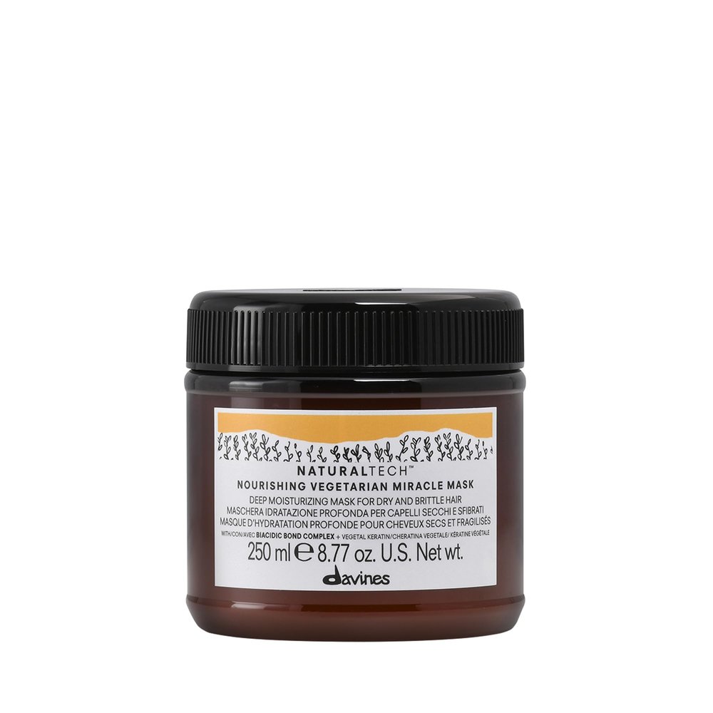 Davines Naturaltech NOURISHING Vegetarian Miracle Mask, Deep Moisturizing For Dry And Brittle Hair, 8.77 Fl. Oz.