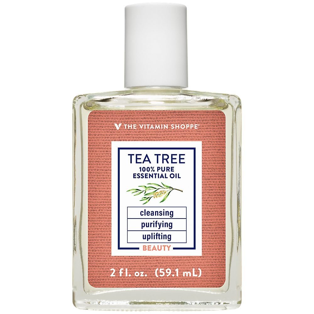 The Vitamin Shoppe Tea Tree Oil 100% Pure - Acne Treatment & Skin Cleansing | Australian Melaleuca Alternifolia | 2 oz | Undiluted