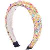 Handmade Luxury Natural Crystal Stone Headband Fashion Sponge Hairbands Hair-Band Headwear Accessories for Women Lady (Colorful) view 1