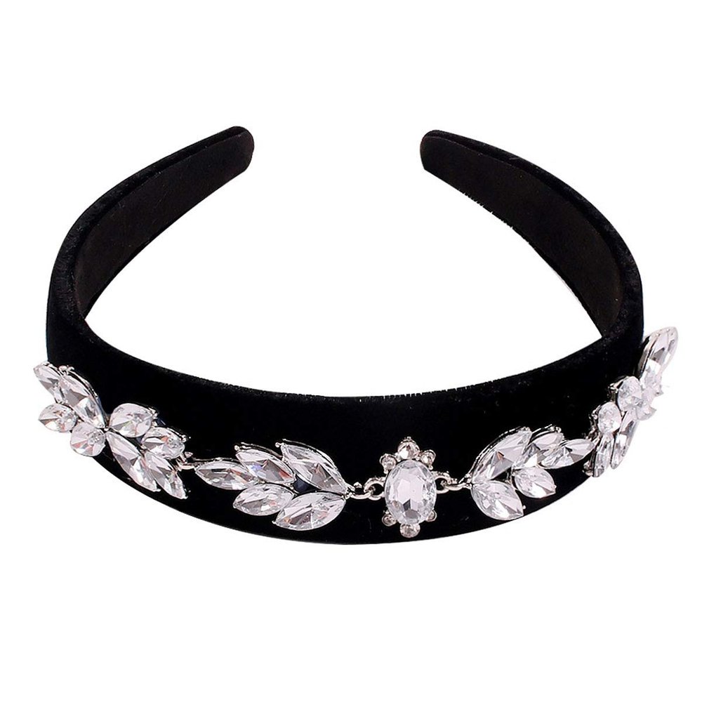 Elegant Shining White Rhinestones Headband Wide Side Hair Band Hair Hoop Women Lady Headwear Hairstyle Accessories