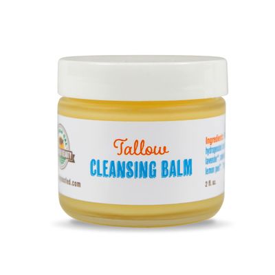 Buffalo Gal Grassfed Beauty - Tallow Cleansing Balm, All-Natural Make Up Remover Balm, Handcrafted Cleansing Balm Make Up Remover, Safe for All Skin Types, 2 oz
