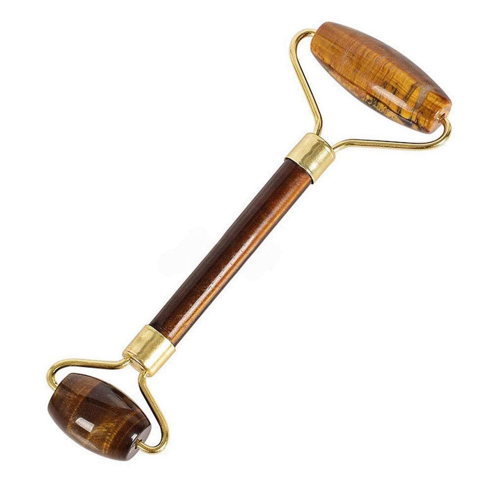 Jytrading Facial Roller Massager, Pack of 1, Portable Double Headed Stone Face, Eye and Neck Rejuvenation Beauty Tools Tiger's Eye Crystal