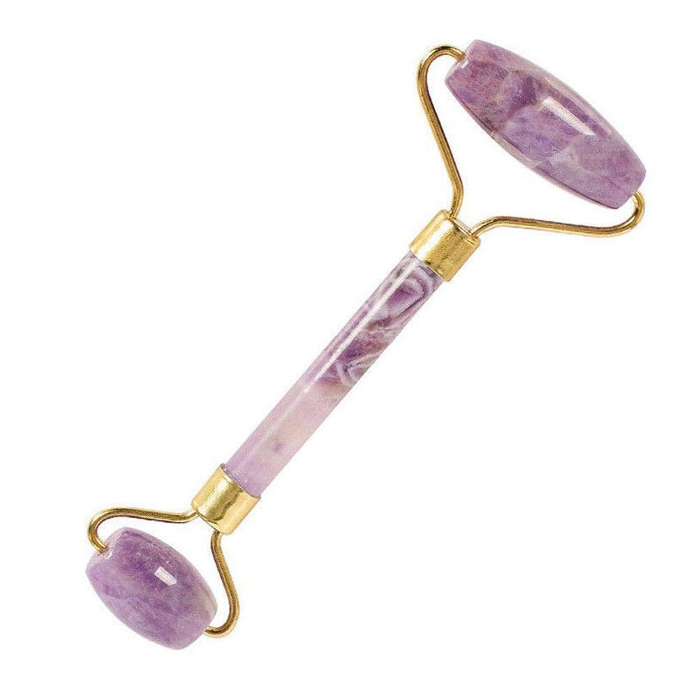 Jytrading Facial Roller Massager, Pack of 1, Portable Double Headed Stone Face, Eye and Neck Rejuvenation Beauty Tools Amethyst Quartz