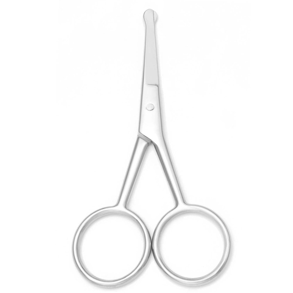 Yutoner Premium Manicure Rounded Tip Scissors Multi-purpose Stainless Steel Cuticle Pedicure Beauty Grooming Shears for Nail, Eyebrow, Eyelash, Dry Skin, Nose Hair (Silver 4 Inch)