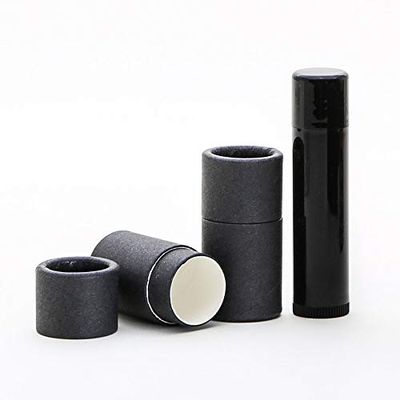 1/4 OZ Black Paperboard Lip Balm/Salve/Cosmetic/Lotion Tubes x1000