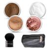 6pc FULL SIZE KIT KABUKI & KABAGGIE Tote Mineral Makeup Set Matte Foundation Bare Face Sheer Powder Cover (Ebony) view 1