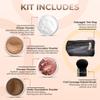 6pc FULL SIZE KIT KABUKI & KABAGGIE Tote Mineral Makeup Set Matte Foundation Bare Face Sheer Powder Cover (Ebony) view 2