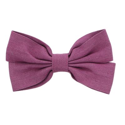 Denim Bow for Girls 7 inch - Purple