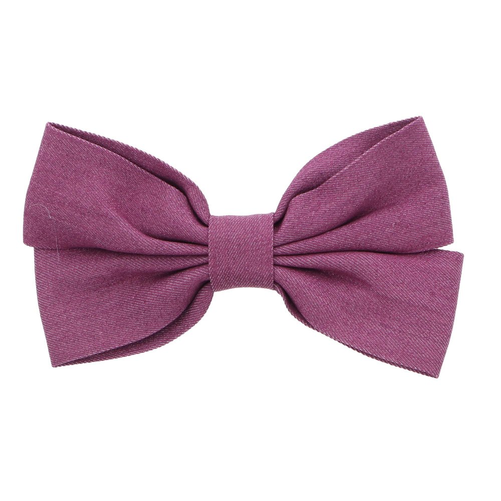 Denim Bow for Girls 7 inch - Purple