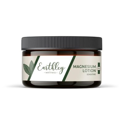 Earthley Wellness, Magnesium Lotion, Parent's Picks Award-Winner, Magnesium Cream for Promoting Relaxation, Rest & Muscle Recovery, Natural, Non-Itchy, Fast-Absorbing Formula (6oz, Sensitive)