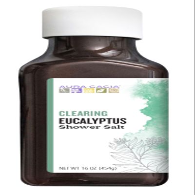 Aura Cacia Clearing Eucalyptus Shower Salts | 16 oz.