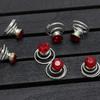 24 Pcs Gorgeous Rhinestones Hair Spirals Clips Shiny Metal Spiral Updo Prom Hair Pins Swirl Hair Twists Coils Wedding Hair Clips (Red) view 2