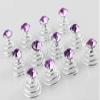 24 Pcs Gorgeous Rhinestones Hair Spirals Clips Shiny Metal Spiral Updo Prom Hair Pins Swirl Hair Twists Coils Wedding Hair Clips (Purple) view 3