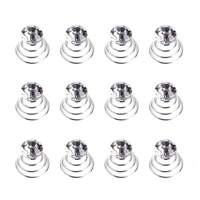 24 Pcs Gorgeous Rhinestones Hair Spirals Clips Shiny Metal Spiral Updo Prom Hair Pins Swirl Hair Twists Coils Wedding Hair Clips (White)