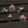 24 Pcs Gorgeous Rhinestones Hair Spirals Clips Shiny Metal Spiral Updo Prom Hair Pins Swirl Hair Twists Coils Wedding Hair Clips (Pink) view 2