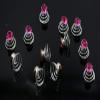 24 Pcs Gorgeous Rhinestones Hair Spirals Clips Shiny Metal Spiral Updo Prom Hair Pins Swirl Hair Twists Coils Wedding Hair Clips (Rose Red) view 2
