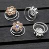 24PCS Rhinestone Flower Spiral Hair Pin Crystal Hair Twisters Coils Hair Clips Metal Spiral Twist Hairpins Hair Pins Wedding Bridal Hair Accessories (Champagne) view 4
