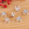 24PCS Rhinestone Flower Spiral Hair Pin Crystal Hair Twisters Coils Hair Clips Metal Spiral Twist Hairpins Hair Pins Wedding Bridal Hair Accessories (White) view 3