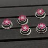 24PCS Rhinestone Flower Spiral Hair Pin Crystal Hair Twisters Coils Hair Clips Metal Spiral Twist Hairpins Hair Pins Wedding Bridal Hair Accessories (Rose Red) view 2