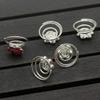 24PCS Rhinestone Flower Spiral Hair Pin Crystal Hair Twisters Coils Hair Clips Metal Spiral Twist Hairpins Hair Pins Wedding Bridal Hair Accessories (Rose Red) view 3