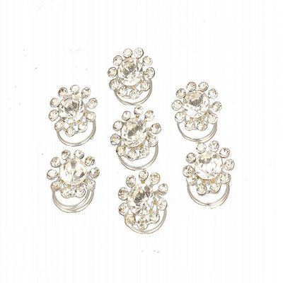 24 PCS Women Flower Crystal Swirl Hair Twists Coils Spirals Hair Clip Imitation Pearl Spiral Bobby Hair Pins Twist Hair Pins for Wedding Party (A#)