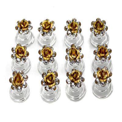 24 Pcs Bridal Wedding Rhinstone Spiral Twist Screw Hair Pins Rose Flower Hair Clips Spiral Bobby Pins Hair Bun Styling Tool Hair Accessories (Gold)