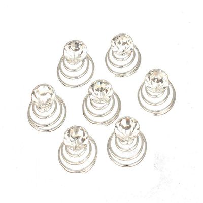 24 PCS Women Flower Crystal Swirl Hair Twists Coils Spirals Hair Clip Imitation Pearl Spiral Bobby Hair Pins Twist Hair Pins for Wedding Party (D#)