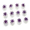 24 Pcs Bridal Wedding Rhinstone Spiral Twist Screw Hair Pins Rose Flower Hair Clips Spiral Bobby Pins Hair Bun Styling Tool Hair Accessories (Purple) view 1