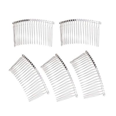 10 PCS 20 Teeth Metal Hair Clip Combs Iron Wire Hair Clasp Side Combs DIY Bridal Wedding Veil Combs for Women (Silver)