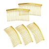 10 PCS 20 Teeth Metal Hair Clip Combs Iron Wire Hair Clasp Side Combs DIY Bridal Wedding Veil Combs for Women (Gold) view 1