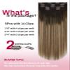 Moresoo Short Hair Extensions Clip ins Balayage Double Weft 12 inch Clip in Hair Extensions Real Human Hair for Women Ombre Dark Brown to Golden Brown with Blonde 5pcs/80g view 3