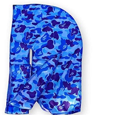 Silky Designer Durag  (Multiple Designs) | 360 Waves (Blue Camo)