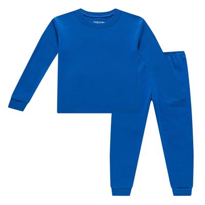 Family Feeling Boys Girls Kids Pajamas Solid Colors 2 Piece Pajama Set Cotton Toddler Blue Size 4T