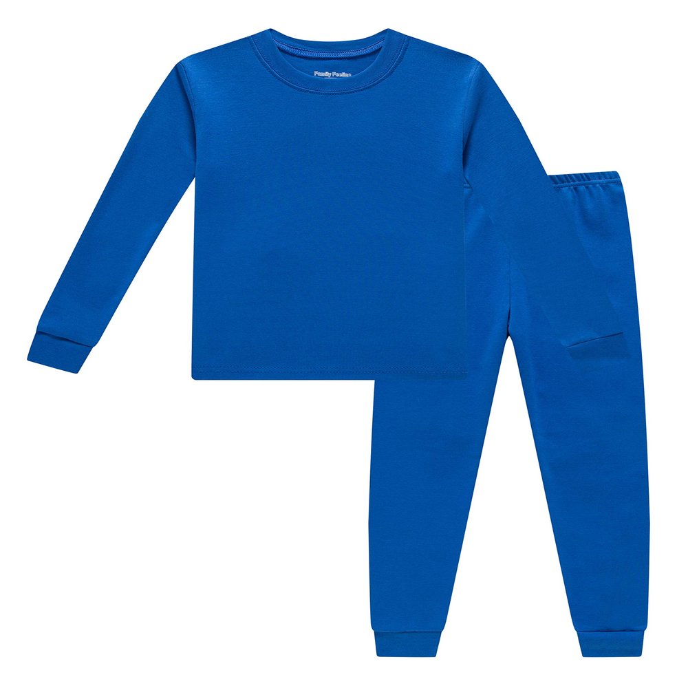 Family Feeling Boys Girls Kids Pajamas Solid Colors 2 Piece Pajama Set Cotton Toddler Blue Size 4T