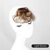 LesafeV Messy Forehead Curly Bangs Clip in Wiglet Hairpiece 100% Human Hair Fringe Extension Light Brown view 2