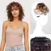 LesafeV Messy Forehead Curly Bangs Clip in Wiglet Hairpiece 100% Human Hair Fringe Extension Light Brown view 3