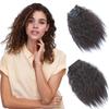 12" Afro Nature Curly Hair Topper Clip in Fluffy Mini 2 Clips Fringe Hairpiece Dark Brown view 1