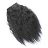 12" Afro Nature Curly Hair Topper Clip in Fluffy Mini 2 Clips Fringe Hairpiece Dark Brown view 2