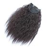 12" Afro Nature Curly Hair Topper Clip in Fluffy Mini 2 Clips Fringe Hairpiece Dark Brown view 3