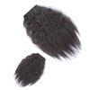 12" Afro Nature Curly Hair Topper Clip in Fluffy Mini 2 Clips Fringe Hairpiece Dark Brown view 4