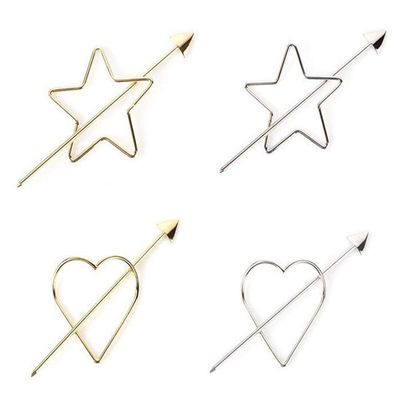 4PCS Women Vintage Creative Hair Barrette Minimalist Hair Claw Hair Pin Shawl Pins Long Forks Chopsticks Clips Barrettes Buns Holder Hair Styles Accessories (D# Gold+Silver)