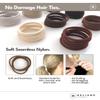 Heliums Thin Seamless Hair Ties - Dark Brown - 6mm Nylon No Damage Ponytail Holders, 1.75 Inch, Medium Hold for Thin to Normal Hair - 18 Pack view 2