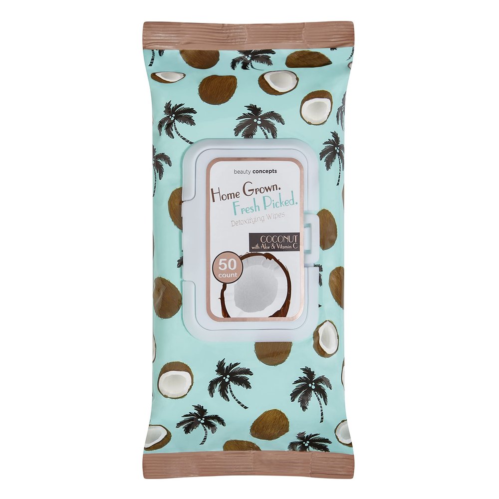B.C. Beauty Concepts Makeup Remover Wipes  Gentle Facial Wipes for Easy Makeup Removal, 50 Count (Pack of 1), Coconut with Aloe & Vitamin C