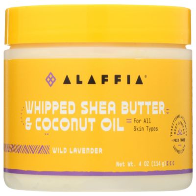 Alaffia, Coconut Oil Whipped Shea Butter Wild Lavender, 4 Ounce