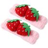 2 Pcs Cute Strawberry Headbands Soft Washing Face Makeup Hair Bands Elastic Spa Shower Yoga Sports Headwraps Hair Accessories for Women and Girls view 1