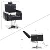 BarberPub Classic Recline Hydraulic Barber Chair Salon Spa Chair Hair Styling Beauty Equipment 3018 (Black) view 2