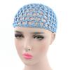 XISAOK Womens Mesh Hair Net Crochet Cap Solid Color Snood Sleeping Night Cover Turban(Gray) view 4