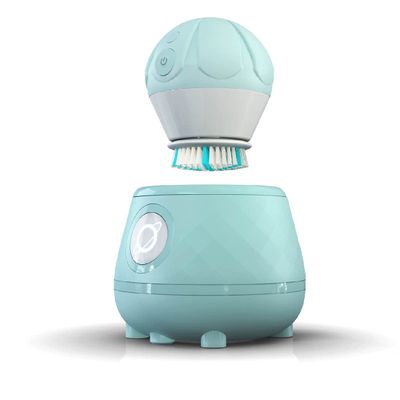 Tao Clean Ona Diamond Orbital Facial Brush and Cleansing Station Robin's Egg Blue Electric Face Cleansing Brush with Ergonomic Handle, Dual Speed Settings, 2 Piece Set, (BA-0201-RBE-US)
