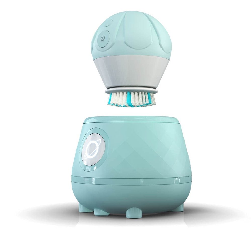 Tao Clean Ona Diamond Orbital Facial Brush and Cleansing Station  Robin's Egg Blue  Electric Face Cleansing Brush with Ergonomic Handle, Dual Speed Settings, 2 Piece Set, (BA-0201-RBE-US)